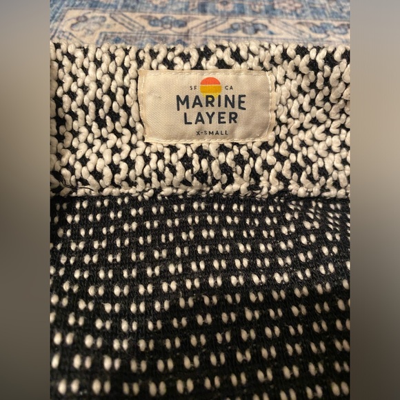 Marine Layer Birdseye Cardigan Black White Contrast XS - Picture 5 of 8